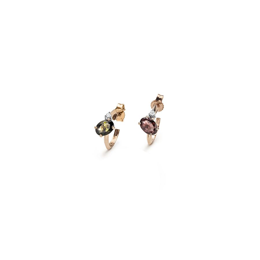 'Balance' hoop earrings with tourmalines BALANCE | OR XS TORM BRILLAU9R TORM CT.0,04